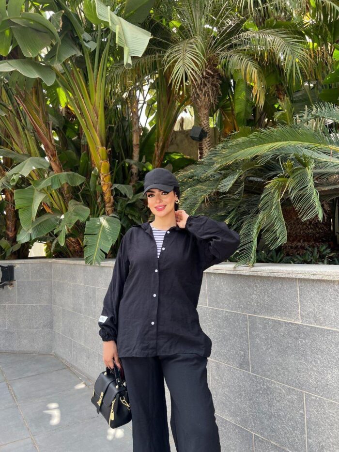 Lara's Linen Suit - Black - Image 1