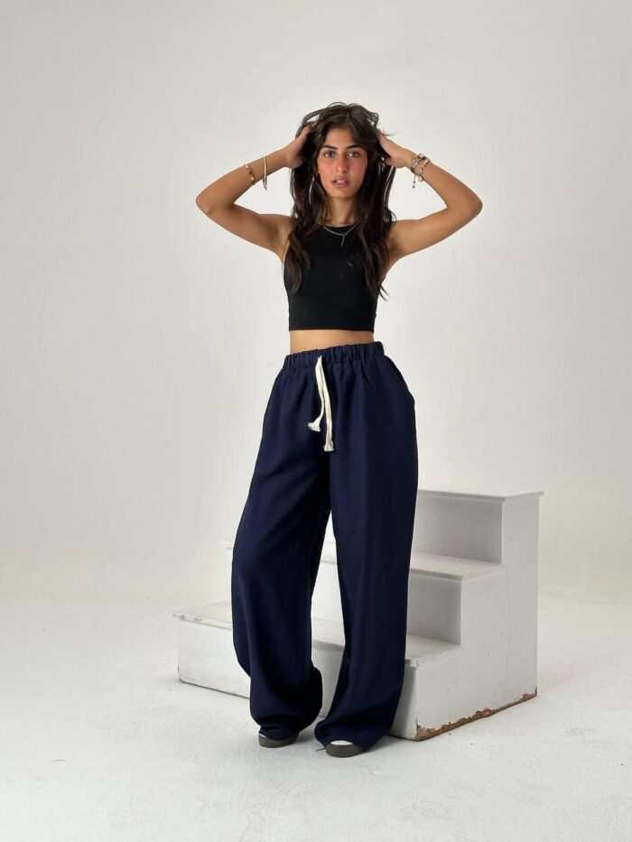 Lara’s Linen Pant Navy - Image 1
